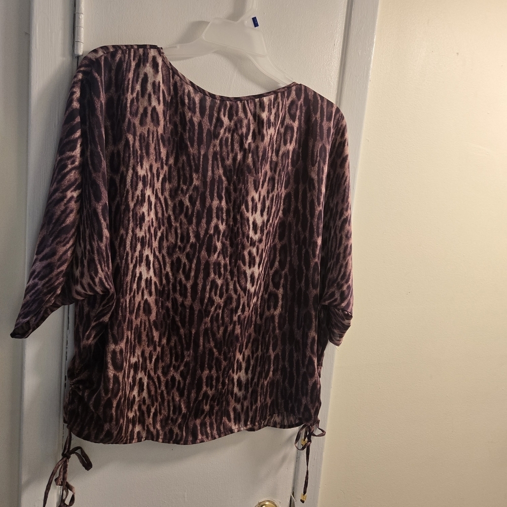 Michael Kors Vintage Grung Animal Print 3/4 Sleeve Blouse  - Size XL - Picture 12 of 13